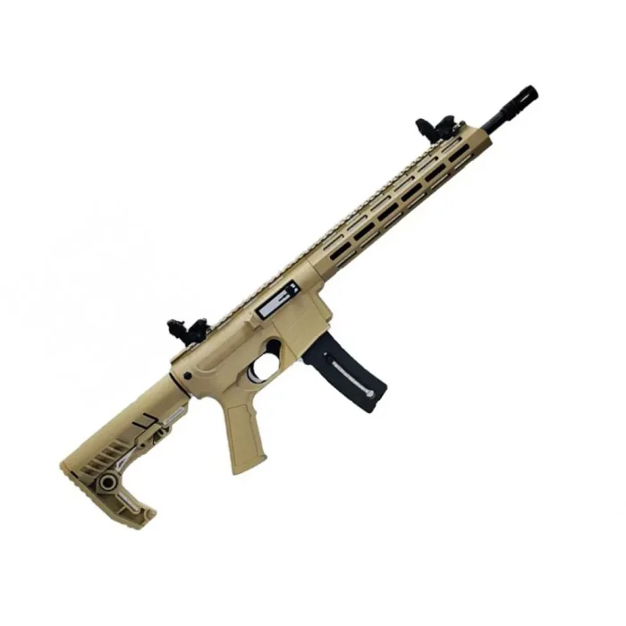 Rifle CBC Delta Cal .22LR - Oxidado Coronha Retrátil Tan -  Cano 14.5"